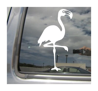 Calcomanía adhesiva de vinilo de alta calidad Flamingo - rosa pájaro - ventana automática 01086 Foto 1 de 2