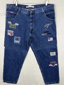 Paco Jeans Men's Denim 48 X 34 Paco USA Team Racing Patches Y2K - Picture 1 of 20