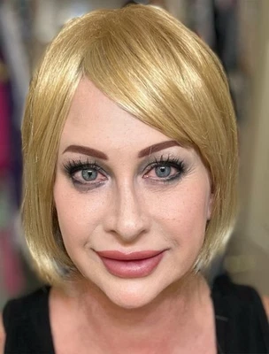 Peluca Bangs Rubia Destacados Monofilamento Bob ENVÍO GRATUITO Foto 1 de 4