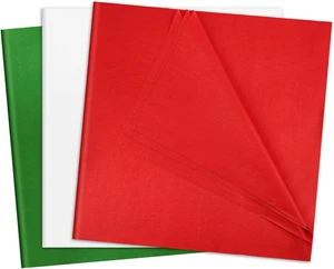 50 Sheets Red, Green & White Tissue Paper Assortment 20" X 20" Christmas Wrap... - Picture 1 of 7