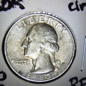 1983 P Washington Quarter Error Coin DDO/DDR RPM ERRORS 25 CENTS - Picture 1 of 6