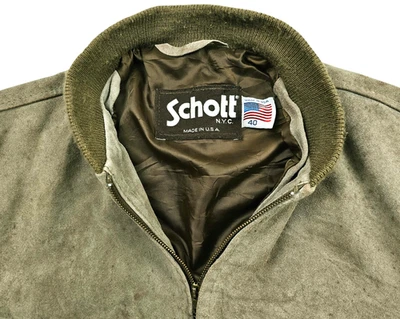 *HOT VINTAGE 70's Men's SCHOTT @ BOMBER GENUINE SUEDE LEATHER CACOA Jacket 40 M - Image 1 of 4