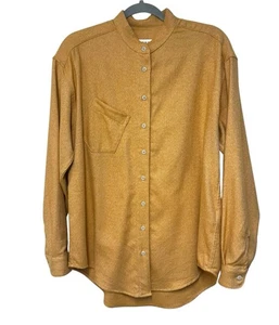 POMP Power Of My People Wayward Fit Twill Flannel Top Heather Mustard Size Small - Picture 1 of 11