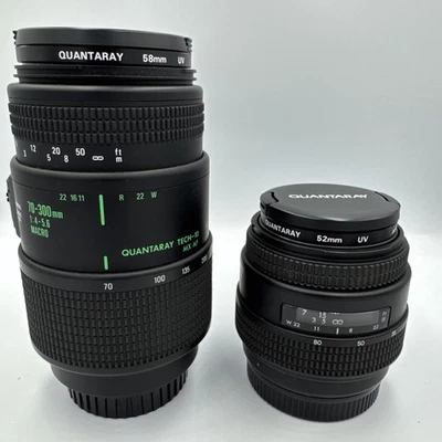 Quantaray Camera Tech-10 58mm 1:4 - 5.6 Macro Lens and Quantaray 52mm UV Lens - Image 1 of 4