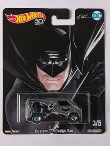Hot Wheels 50 DC Custom '77 Dodge Van 3/5 Real Riders Batman 1:64 Scale - Picture 1 of 8