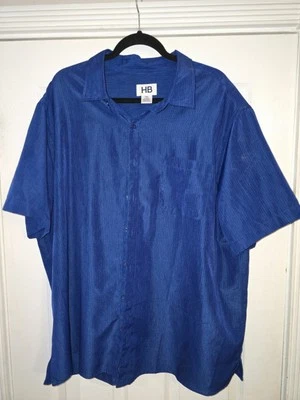 Harbor Bay HB Shirt Big Men's 1xl Blue Textured Short Sleeve Button Down DXL - Image 1 of 2