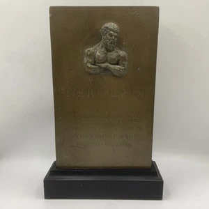 Vintage Herkules Olympiade Bronze Optik Pokal Plakette 25x16cm Bodybuilding Award - Bild 1 von 13