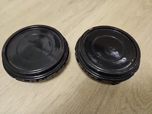 Ein Paar Holzplatte Vasen Austellung Ständer Große Vasen Präsentation - Bild 1 von 3