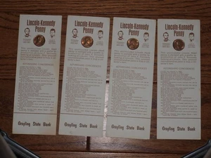 1969-D Lincoln Kennedy Penny Grayling State Bank of Grayling, MI Lot of 4 1c - Picture 1 of 4