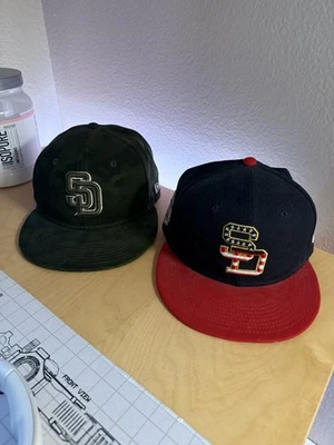 San Diego Padres New Era Adult Hat Memorial Day and 4th July Hat. Size 7 1/8 - Image 1 of 4