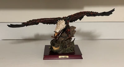 25" Envergadura Clásica Colección Vida Silvestre Águila Calva Lucha Serpiente Estatua Resina Foto 1 de 4