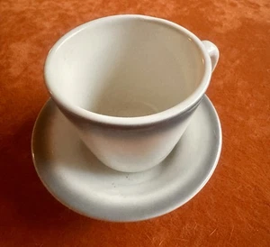 Homer Laughlin Hotel Ware Tasse 63 & Shenango Porzellan Obstschale 68 grau gestreift - Bild 1 von 7