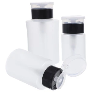 3 Pezzi Bottiglia Spremere Manicure Strumenti Bottiglie Viaggio con Pompa Dispenser - Foto 1 di 12