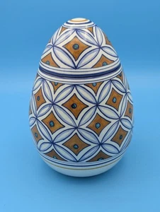 Vintage Boschi Faenza Pottery Majolica Egg Ceramische Italy Jar Box - Picture 1 of 8