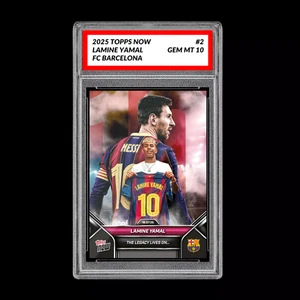 Graded 10 Lamine Yamal - 2025 TOPPS NOW #2 The Legacy Lives on Soccer RC Rookie - Picture 1 of 2