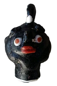 Ancient Phoenician / Carthaginian Hand Blown Glass Beaded Head Amulet - Foto 1 di 9