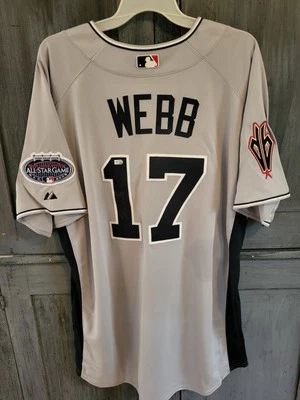 2008 Brandon Webb Autographed 2008 MLB All Star Game BP Jersey Authenticated - Image 1 of 4
