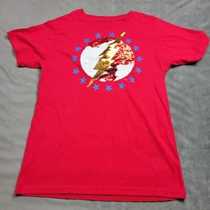 Camiseta roja The Flash Girls con diseño de rayo y estrellas de lentejuelas reversibles - Imagen 1 de 8