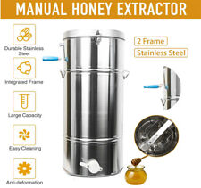 NEW 2 Frame Manual Honey Extractor Beekeeping Bee Hive Equipment Stainless Steel