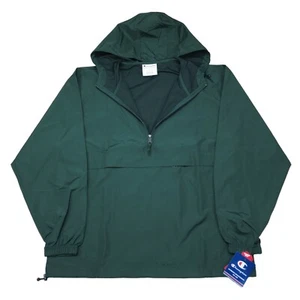 Champion Men’s Size Large Green 1/4 Zip Packable Windbreaker Jacket Logo NWT - Picture 1 of 11