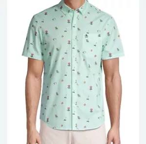 Camisa manga corta con botones de algodón estampado de pingüino original talla XXL nueva con etiquetas - Imagen 1 de 12