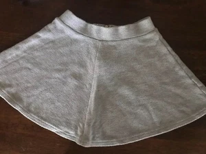 Zara Girl Light Gray Knit Skirt Silver Zipper  * Size 9/10 - Picture 1 of 4
