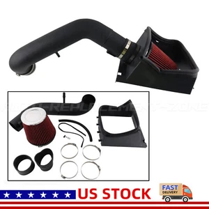 Black Cold Air Intake System Filter Heat Shield fit 2011-2014 Ford F150 5.0L V8 - Picture 1 of 8