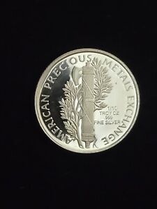 1/10 Troy oz Silver Round - APMEX (Mercury Dime) - Beautiful Coin