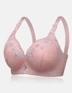 Women's Floral Wireless Light Full Cup Push Up Bra - Picture 1 of 16