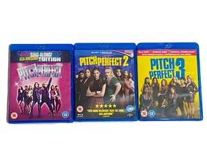 PITCH PERFECT BLU-RAY TRILOGY REBEL WILSON PAL 3 MOVIE 4 DISC SET VGC - Picture 1 of 16