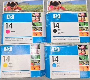 4 GENUINE HP 14 CYMK PRINTHEADS. C4920, C4921,C4922,C4923A. Steal! - Picture 1 of 1