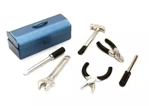 1/10 Scale Realistic Model Tools and Blue Metal Tool Box Set for Hobbyists - Picture 1 of 1