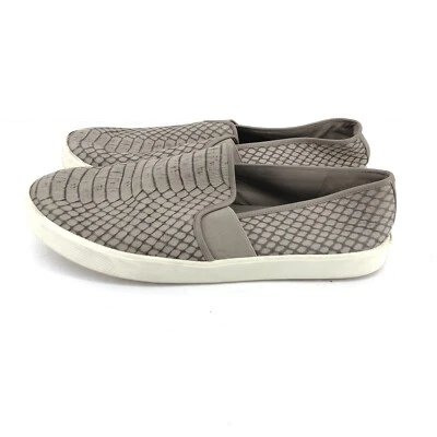 B25) VINCE BLAIR Snake Embossed Leather Slip On Sneakers Women US 8.5 - Image 1 of 4