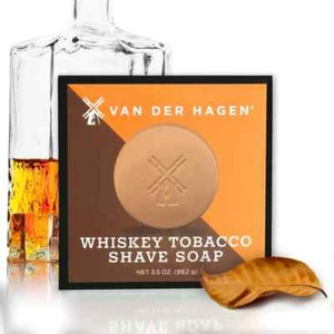 Van Der Hagen Shave Soap 3.5oz Hypo-Allergenic Whiskey-Tobacco - Picture 1 of 3