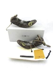 $340 MIKE & CHRIS Virgil Marrón Corteza Cuero Tobillo Envoltura Ballet Pisos Italia 6.5 6 - Imagen 1 de 7