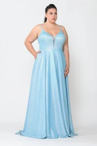 Vestido Talla Grande Azul Helado Desfile Baile de graduación Gala Talla 16W ¡NUEVO CON ETIQUETAS VENTA! - Imagen 1 de 3