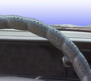 Classic Grip Synthetic Leather Old School Wrap Steering Wheel Cover Grey - 16in - Picture 1 of 4