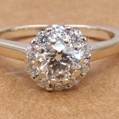 18K White Gold Hearts On Fire Diamond Halo Engagement Ring Size 4.5 LLA2 - Image 1 of 4