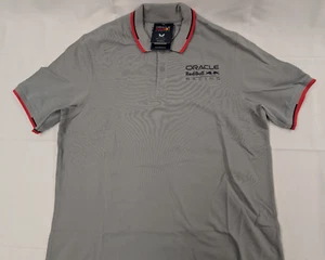 Red Bull Oracle Racing Essential Core Mono Polo Unisex Gray Collared Shirt Sz L - Picture 1 of 5