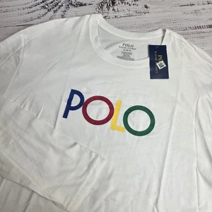 Polo Ralph Lauren Para Hombre XL Blanco Logo Estampado Cuello Redondo Manga Larga Camiseta para Dormir - Imagen 1 de 9