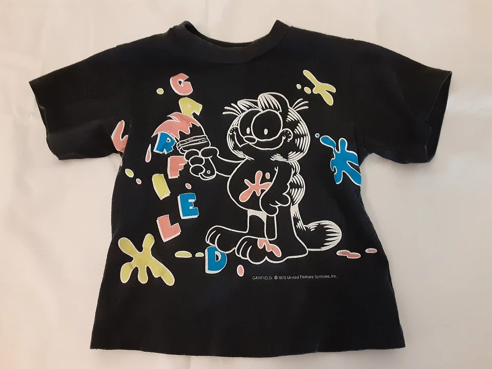 Vintage 1970's GARFIELD Cat Kid's Child's T-Shirt (Tagless, Well Worn) SMALL - Image 1 of 4