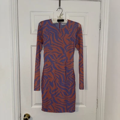 CLUB L LONDON Ladies Stunning Print Long Sleeve Dress (Size 8) - Image 1 of 4