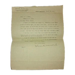 1911 Warren K. Moorehead Briefe + Obits - Vater der amerikanischen Archäologie - Bild 1 von 3
