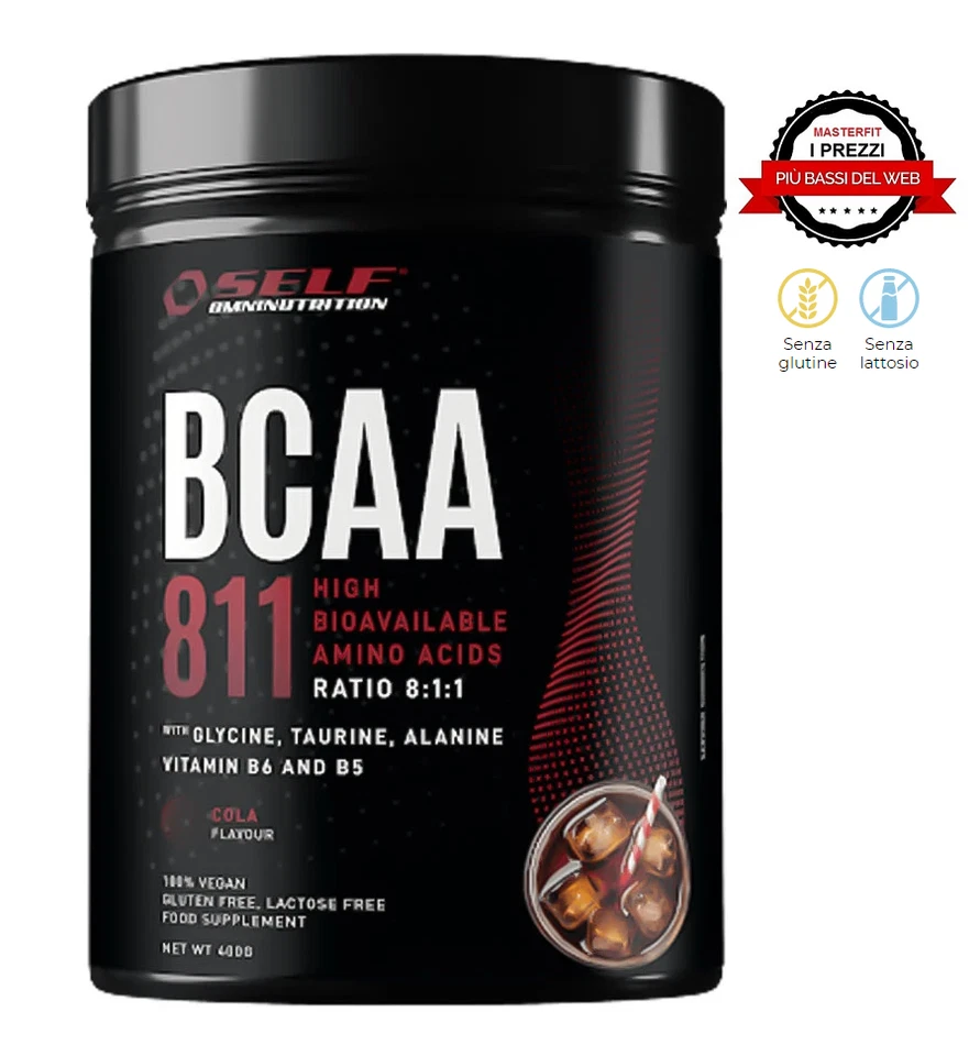 Aminoacidi ramificati 811 Self Omninutrition BCAA 8:1:1 400gr gusto cola - Immagine 1 di 1