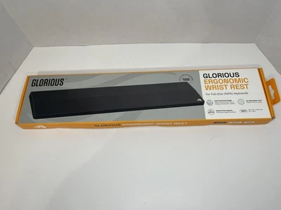Glorious Ergonomic Wrist Rest Wood 100% Full Size Keyboard Black 4x18" Gaming - Image 1 of 4