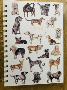 Cuaderno de tapa dura forrado en espiral lindo amante de perros diario 8,5" x 6" - Imagen 1 de 2
