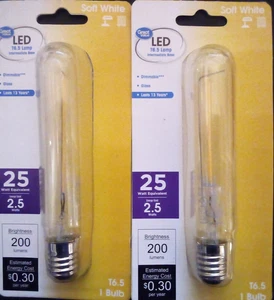 2 LED Filament T6.5 Tubular Light Bulbs 2.5 W Dimmable Soft White Bulb FREE S/H! - Picture 1 of 4