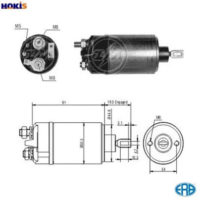 SOLENOID SWITCH STARTER ZM526 FOR SAAB 95/Station/Wagon 96 FORD TRANSIT/Van 1.5L - Imagem 1 de 4