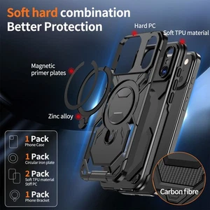 For iPhone 17 Pro Max Case Magnetic 360° Stand & Military-Grade Protection Cover - Picture 1 of 15