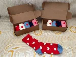 2 x Boxes / 10 Pairs Mini Boden Socks Heart Pattern UK 4 - 6.5 / EU 37 - 39.5 - Picture 1 of 9